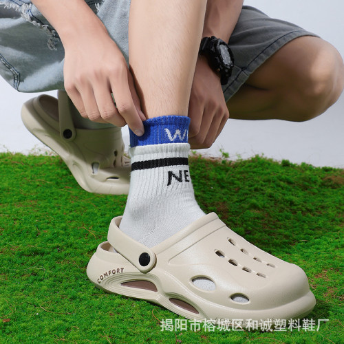 EVA厚底拖鞋男室外包頭拖鞋男夏防滑洞洞鞋男士運動休閒沙灘半拖 EVA厚底拖鞋男室外包頭拖鞋男夏防滑洞洞鞋男士運動休閒沙灘半拖