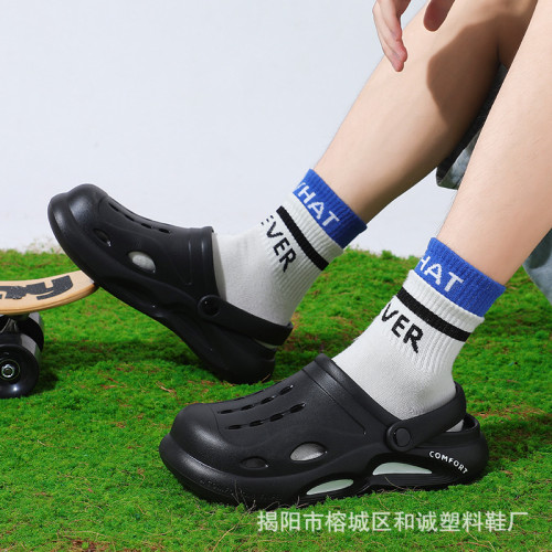 EVA厚底拖鞋男室外包頭拖鞋男夏防滑洞洞鞋男士運動休閒沙灘半拖 EVA厚底拖鞋男室外包頭拖鞋男夏防滑洞洞鞋男士運動休閒沙灘半拖