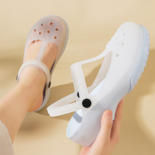 新款護士洞洞鞋女孕婦包頭涼鞋夏防滑厚底果凍沙灘鞋外穿軟底拖鞋 新款護士洞洞鞋女孕婦包頭涼鞋夏防滑厚底果凍沙灘鞋外穿軟底拖鞋