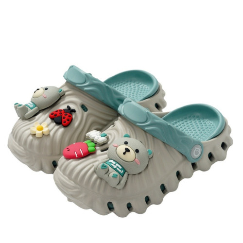 新款可愛卡通包頭軟底洞洞鞋男女中童eva輕便外穿百搭涼拖鞋