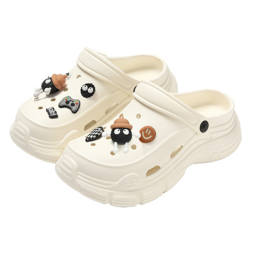 eva外穿洞洞鞋女款夏季2024新款厚底防滑家用沙灘涼鞋包頭拖鞋女