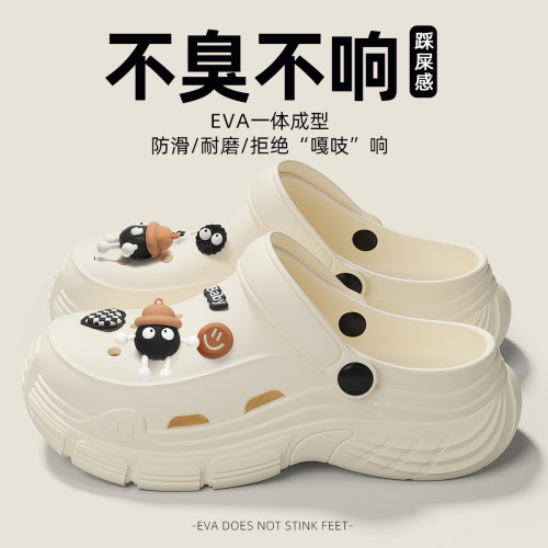 eva外穿洞洞鞋女款夏季2024新款厚底防滑家用沙灘涼鞋包頭拖鞋女