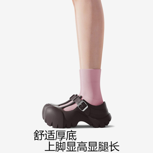 機甲瑪麗洞洞鞋女厚底夏季學生小香風涼鞋增高百搭戶外沙灘鞋外穿 機甲瑪麗洞洞鞋女厚底夏季學生小香風涼鞋增高百搭戶外沙灘鞋外穿