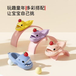 兒童春夏季可愛小草莓鯊魚拖鞋男女童卡通EVA寶寶涼拖鞋