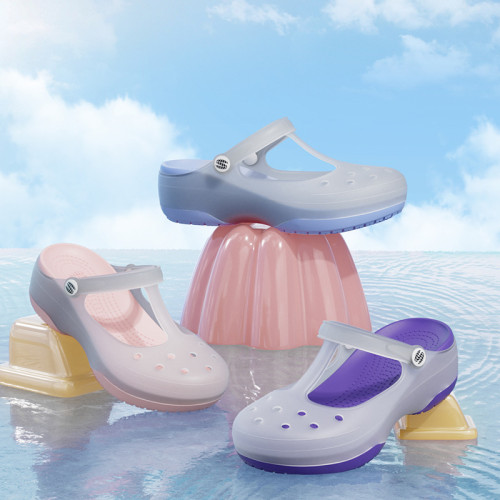 新款夏季女士果凍款涼鞋戶外舒適厚底潮流時尚包頭沙灘洞洞鞋 新款夏季女士果凍款涼鞋戶外舒適厚底潮流時尚包頭沙灘洞洞鞋