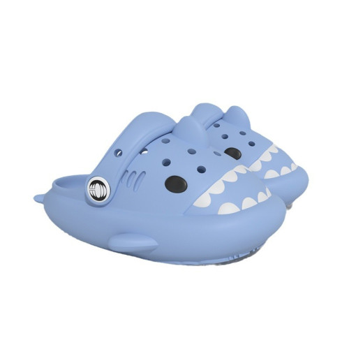 小鯊魚兒童洞洞鞋男夏季女童2024新款1-3嵗嬰幼兒小童寶寶涼拖鞋
