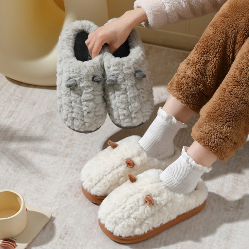 棉拖鞋女冬季居家室內包頭情侶卡通家用保暖防滑毛絨棉拖男士 棉拖鞋女冬季居家室內包頭情侶卡通家用保暖防滑毛絨棉拖男士