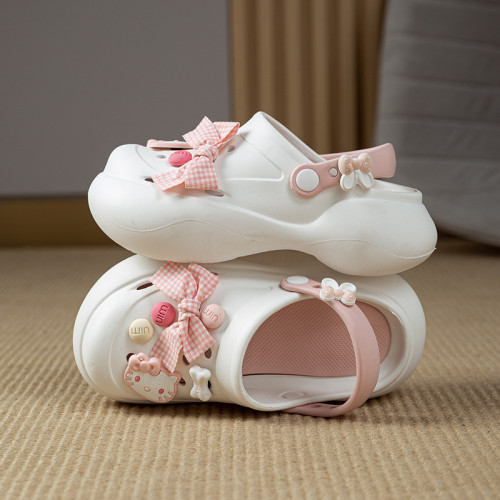 厚底洞洞鞋涼鞋2025夏季新款高跟松糕底ins潮外穿包頭拖鞋沙灘鞋