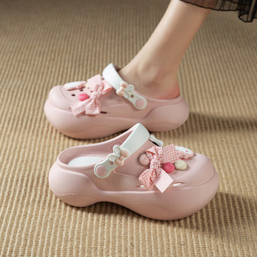 厚底洞洞鞋涼鞋2025夏季新款高跟松糕底ins潮外穿包頭拖鞋沙灘鞋