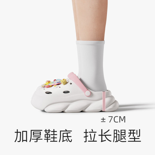 夏季新款女士洞洞鞋厚底增高可拆卸雙色外穿軟底可愛卡通沙灘涼鞋 夏季新款女士洞洞鞋厚底增高可拆卸雙色外穿軟底可愛卡通沙灘涼鞋