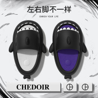 三代鴛鴦鯊魚情侶拖鞋男士夏踩屎感居家用防滑外穿沙灘涼拖女外穿