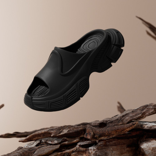 老爹運動拖鞋男士夏季2024新款高彈減震休閒戶外穿涼拖鞋厚底涼拖