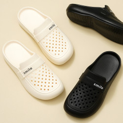 夏季涼拖鞋EVA女包頭系帶外穿縷空沙灘鞋洞洞鞋甜美平底拖鞋