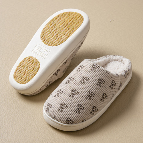 中老年人家用棉拖鞋男秋冬季室內家居保暖孕婦專用防滑厚底毛拖女