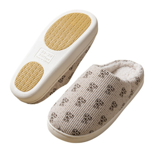 中老年人家用棉拖鞋男秋冬季室內家居保暖孕婦專用防滑厚底毛拖女