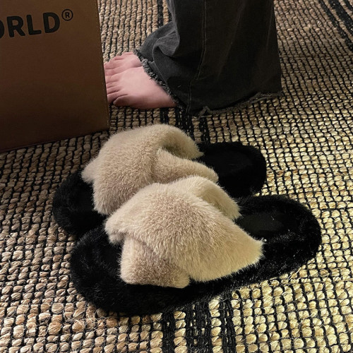 厚底毛毛拖鞋女外穿秋冬2024年新款交叉網紅爆款時尚居家ins棉拖 厚底毛毛拖鞋女外穿秋冬2024年新款交叉網紅爆款時尚居家ins棉拖