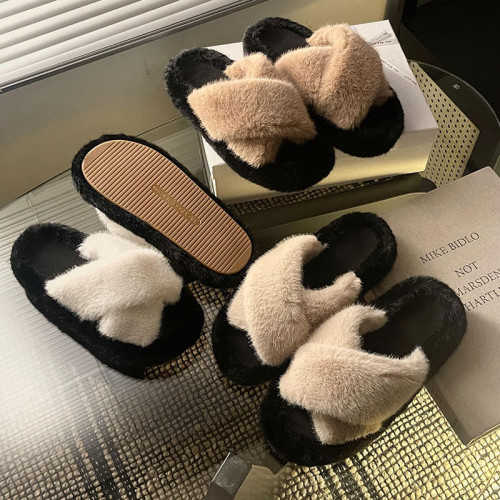 厚底毛毛拖鞋女外穿秋冬2024年新款交叉網紅爆款時尚居家ins棉拖 厚底毛毛拖鞋女外穿秋冬2024年新款交叉網紅爆款時尚居家ins棉拖