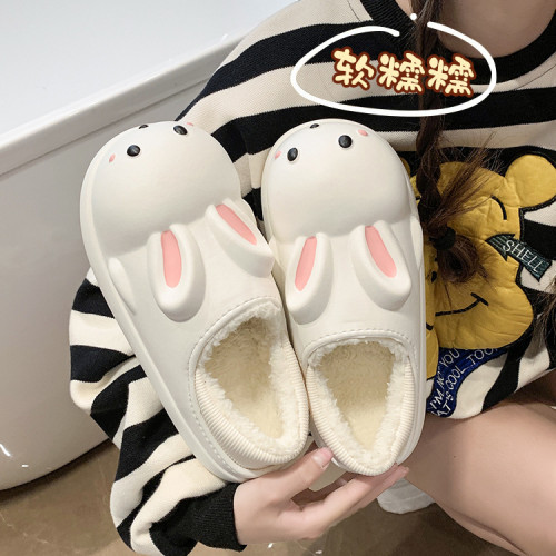 棉拖鞋女冬季外穿包跟防水室內家居防滑可愛中大女童厚底保暖棉鞋