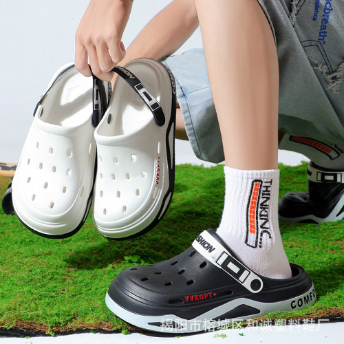 新款EVA厚底洞洞鞋男款夏季外穿踩屎感防滑軟底戶外沙灘拖鞋男 新款EVA厚底洞洞鞋男款夏季外穿踩屎感防滑軟底戶外沙灘拖鞋男