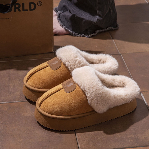 厚底毛毛拖鞋女2024新款加絨保暖桑坡村包頭星拖懶人一腳蹬棉拖鞋 厚底毛毛拖鞋女2024新款加絨保暖桑坡村包頭星拖懶人一腳蹬棉拖鞋