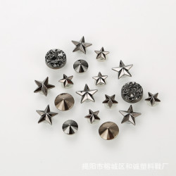洞洞鞋鞋花配飾鞋釦星星爪釘裝飾釦金屬復古飾品可拆卸套裝
