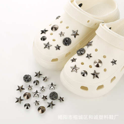 洞洞鞋鞋花配飾鞋釦星星爪釘裝飾釦金屬復古飾品可拆卸套裝