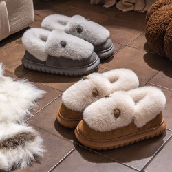 卡通包跟棉拖鞋女秋冬季新款室內家居防滑加絨保暖情侶外穿棉鞋男