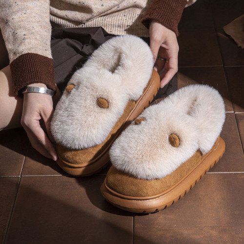 卡通包跟棉拖鞋女秋冬季新款室內家居防滑加絨保暖情侶外穿棉鞋男