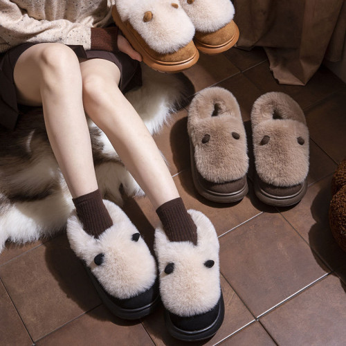 卡通包跟棉拖鞋女秋冬季新款室內家居防滑加絨保暖情侶外穿棉鞋男