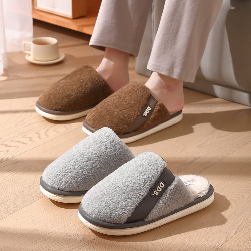 情侶棉拖鞋女冬季室內防滑軟底家居家用厚底外穿毛絨簡約拖鞋男冬 情侶棉拖鞋女冬季室內防滑軟底家居家用厚底外穿毛絨簡約拖鞋男冬