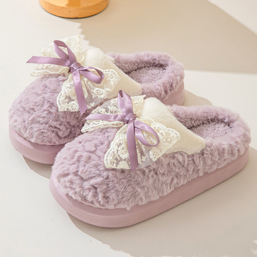 棉拖鞋秋冬季2024室內家居蝴蝶結毛絨包頭拖鞋加厚保暖踩屎感升級 棉拖鞋秋冬季2024室內家居蝴蝶結毛絨包頭拖鞋加厚保暖踩屎感升級