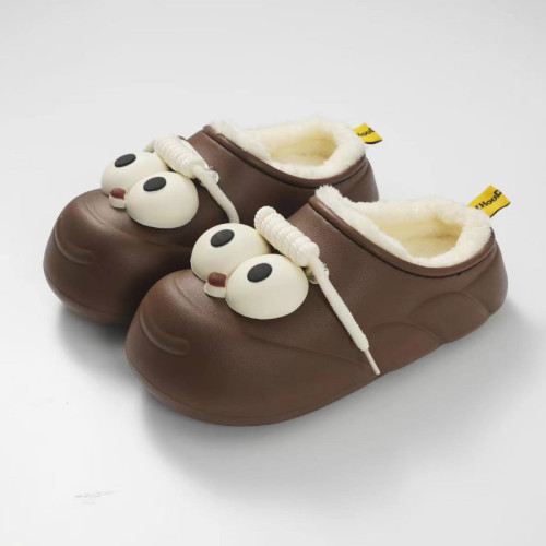 2024新款秋冬季耐穿踩屎感棉拖鞋女款加絨保暖可愛