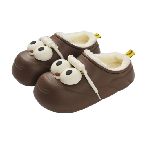 2024新款秋冬季耐穿踩屎感棉拖鞋女款加絨保暖可愛