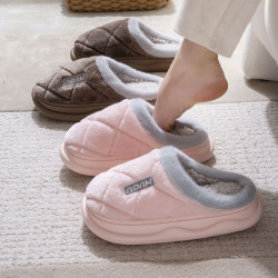 男士棉拖鞋秋冬季家用厚底踩屎感室內情侶家居保暖毛毛絨拖鞋女款