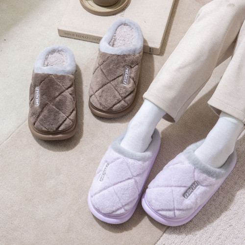 男士棉拖鞋秋冬季家用厚底踩屎感室內情侶家居保暖毛毛絨拖鞋女款