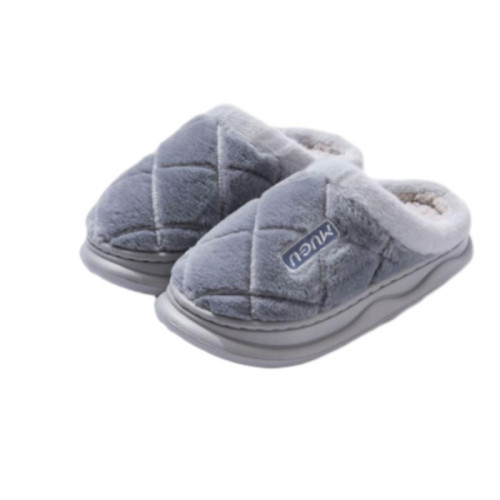 男士棉拖鞋秋冬季家用厚底踩屎感室內情侶家居保暖毛毛絨拖鞋女款