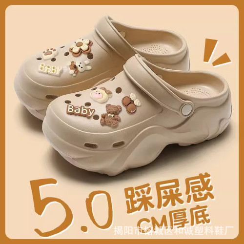 2024新款厚底洞洞女款夏季外穿防滑包頭增高ins拖鞋女士海邊沙灘 2024新款厚底洞洞女款夏季外穿防滑包頭增高ins拖鞋女士海邊沙灘