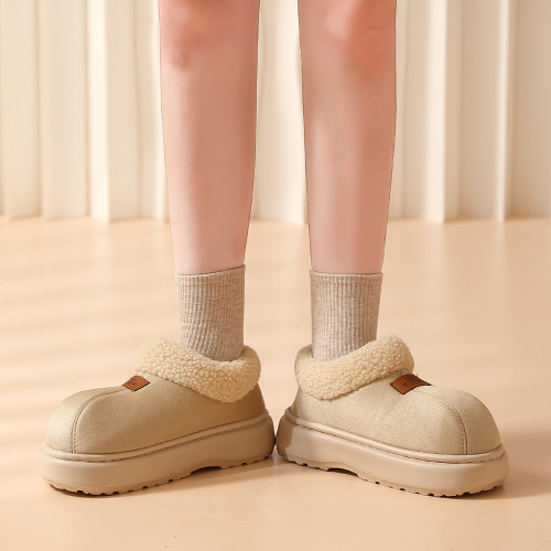 2024新款低幫棉鞋女士秋冬季外穿簡約百搭絨面全包保暖毛絨棉靴女