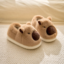 醜萌卡皮巴拉棉鞋冬天女家用家居棉拖鞋冬季居家毛拖鞋毛絨拖鞋