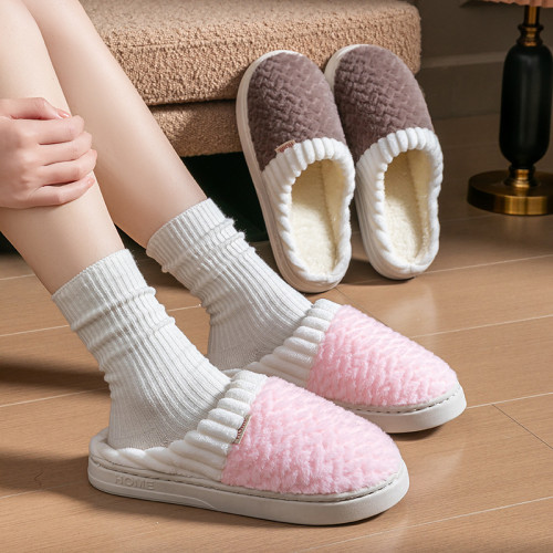 棉拖鞋女冬季家居室內毛絨保暖情侶拖鞋秋冬天男士包頭設計防滑