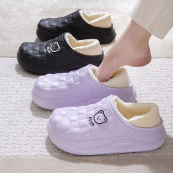 棉拖鞋女士冬季室內家居防水防滑2024新款可愛毛絨保暖包跟棉鞋男