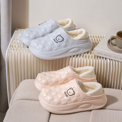 棉拖鞋女士冬季室內家居防水防滑2024新款可愛毛絨保暖包跟棉鞋男 棉拖鞋女士冬季室內家居防水防滑2024新款可愛毛絨保暖包跟棉鞋男