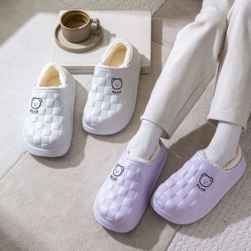 棉拖鞋女士冬季室內家居防水防滑2024新款可愛毛絨保暖包跟棉鞋男 棉拖鞋女士冬季室內家居防水防滑2024新款可愛毛絨保暖包跟棉鞋男