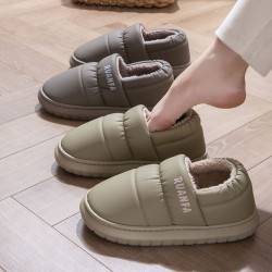 防水棉拖鞋女冬季新款外穿加絨厚底居家室內防滑保暖情侶棉鞋男士