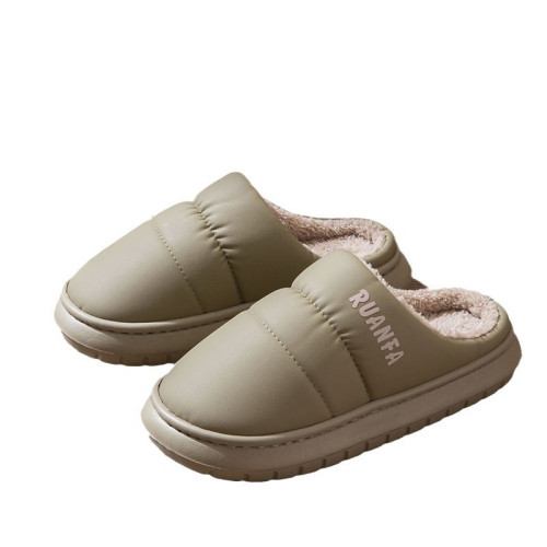 羽絨布防水棉拖鞋男冬季室內家居防滑保暖情侶家用厚底毛絨棉拖女 羽絨布防水棉拖鞋男冬季室內家居防滑保暖情侶家用厚底毛絨棉拖女