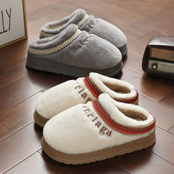 女士保暖居家毛毛拖加厚毛絨防耐磨滑鞋棉拖室內冬季厚底棉拖