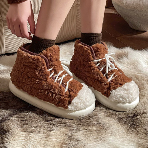 全包棉拖鞋女士冬季外穿時尚厚底加絨保暖2024新款韓版高幫棉鞋女 全包棉拖鞋女士冬季外穿時尚厚底加絨保暖2024新款韓版高幫棉鞋女