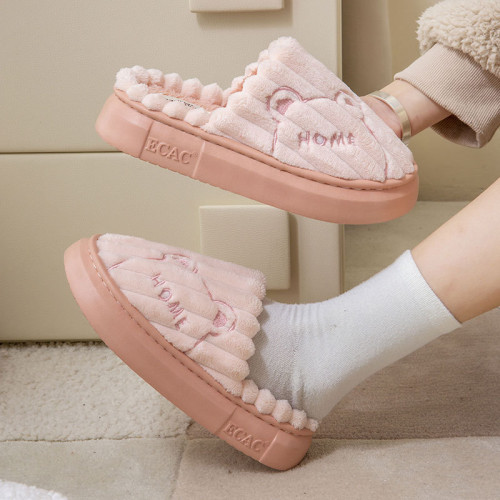 厚底棉拖鞋女秋冬季2024新款室內防滑可愛情侶家用毛絨保暖棉拖男 厚底棉拖鞋女秋冬季2024新款室內防滑可愛情侶家用毛絨保暖棉拖男