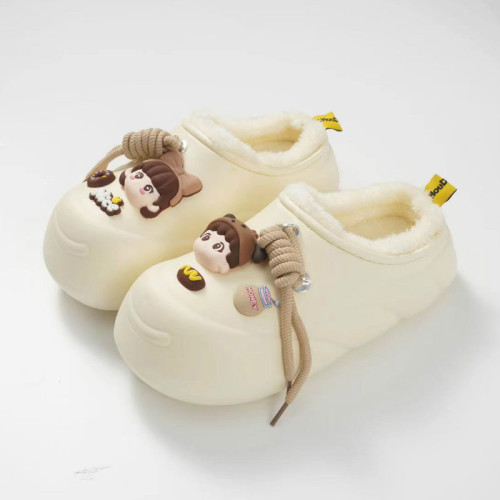 冬季厚底卡通防水棉拖鞋EVA加絨保暖可愛881-5娃娃款 冬季厚底卡通防水棉拖鞋EVA加絨保暖可愛881-5娃娃款