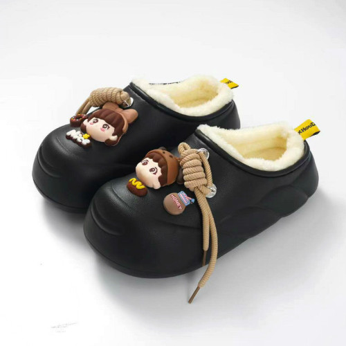 冬季厚底卡通防水棉拖鞋EVA加絨保暖可愛881-5娃娃款 冬季厚底卡通防水棉拖鞋EVA加絨保暖可愛881-5娃娃款